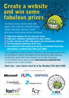 BCS Oxfordshire Schools Web Competition 2009 poster
