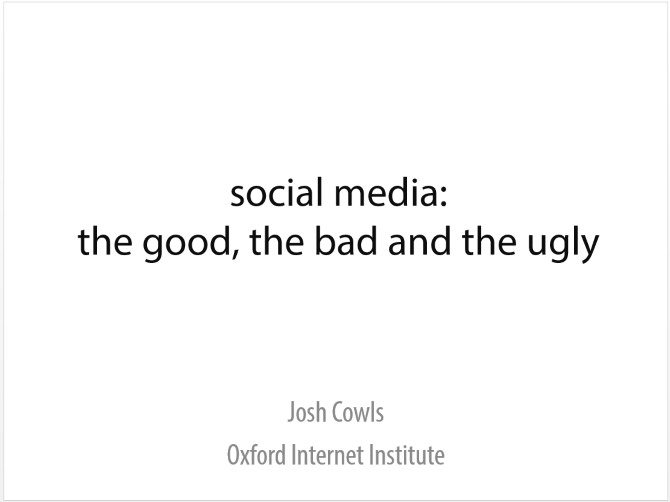 Josh Cowls Social Media